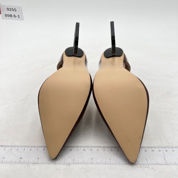 FSJ Brown Pointed Toe Pumps for Women Black High Heel Dorsay Party Prom Shoe - Picture 7 of 8